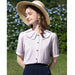 Chic French Puff Sleeve Blouse with Peter Pan Collar