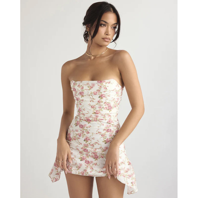 Vestido sin tirantes sin espalda para mujer