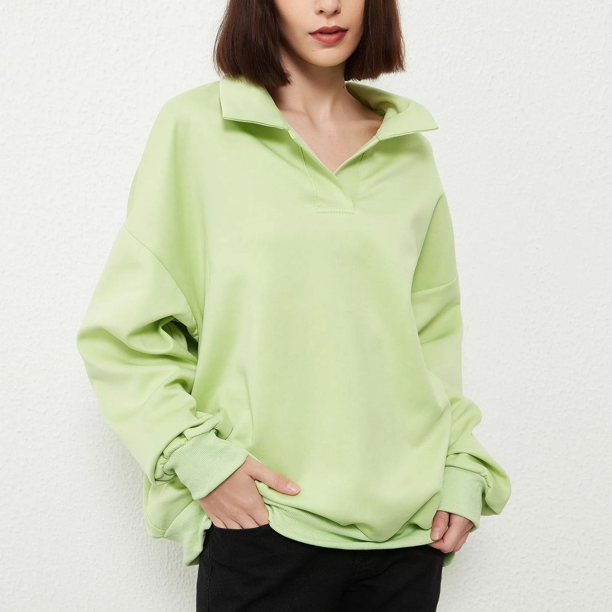 Übergroßer, einfarbiger Pullover