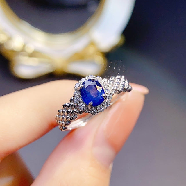 Jewelry Natural Sapphire Ring Silver - Dazpy