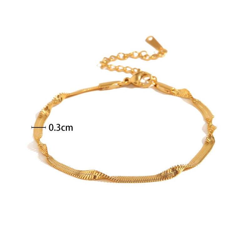 Pulsera de cadena de serpiente de acero inoxidable chapada en oro de 18 k: resistente al agua y atemporal