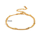 18k Gold Plated Stainless Steel Snake Chain Bracelet - Waterproof & Timeless