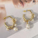 French Retro Senior Sense Natural Baroque Pearl Earrings - Dazpy