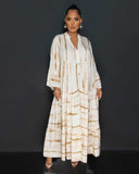 Geometric-Print Loose-Waist Pullover Dress