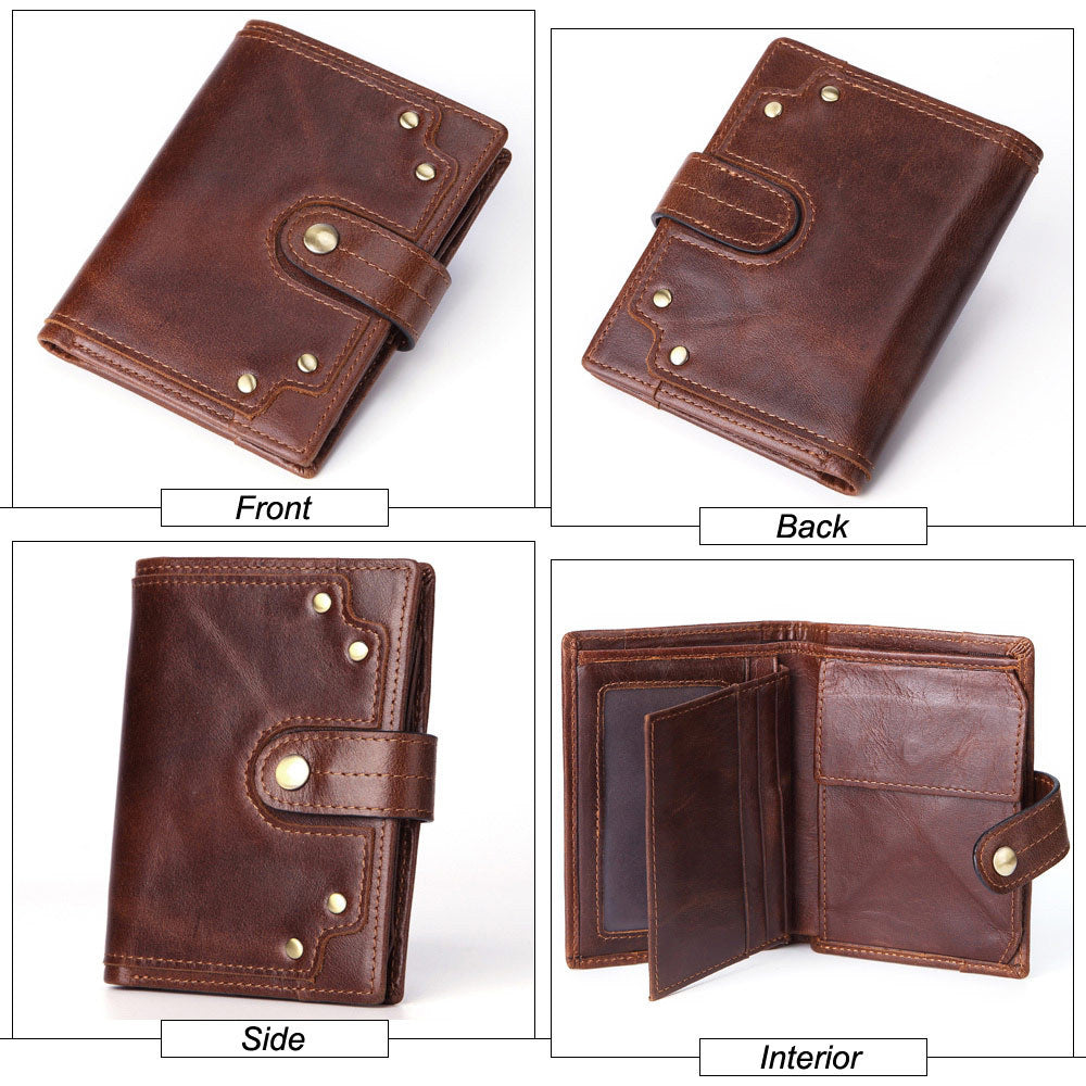 Men's high-end suede leather business wallet - Dazpy