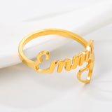 Name Letter Stainless Steel Ring - Dazpy