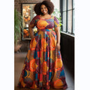 Multicolour Pleated Printed Pullover Dress