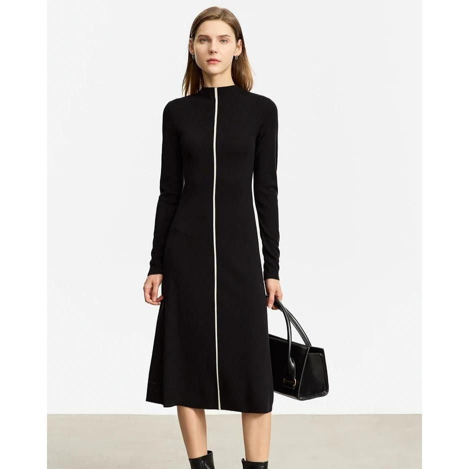 Elegant Autumn A-line Sweater Dress