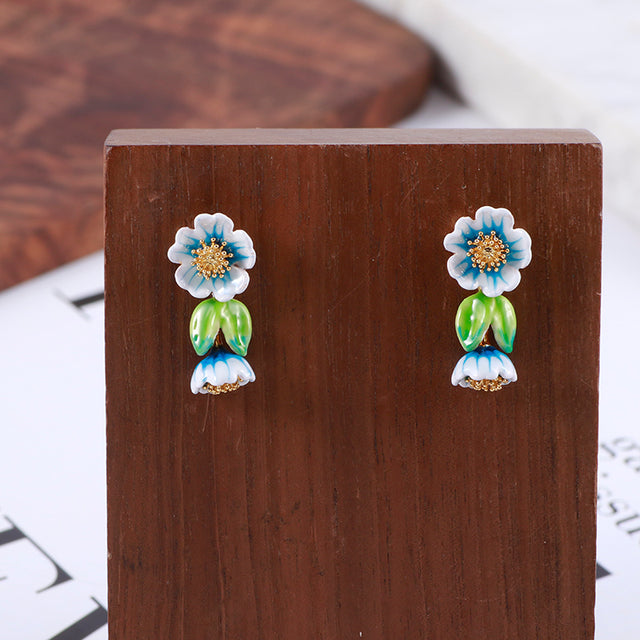 Retro Design Flower Earrings Female - Dazpy