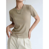 Women's Ribbed Round Neck T-Shirt