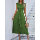 Women's Button-Detail Tie-Waist Midi Dress