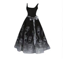 Vestido de Halloween línea A con estampado de diablo