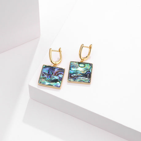 Sterling Silver Abalone Shell Earrings - Dazpy