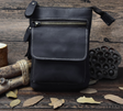 Crazy Horse Leather Men's Handmade Waist Bag Crossbody - Dazpy