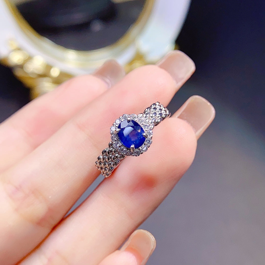 Jewelry Natural Sapphire Ring Silver - Dazpy