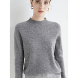 Luxurious Merino Wool Mock-Neck Pullover for Women