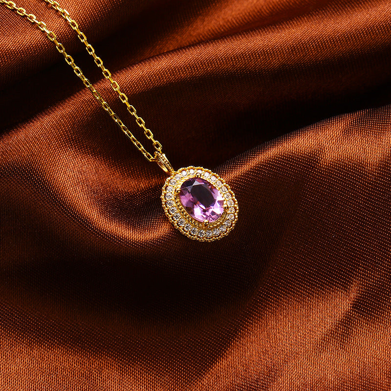 Simple Atmosphere Amethyst Necklace - Dazpy