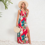 Elegant Summer V-Neck Paisley Maxi Dress