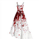 Vestido de Halloween línea A con estampado de diablo