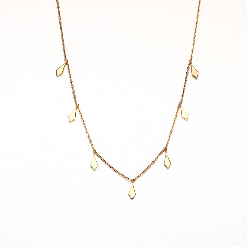 Women's Sterling Silver Geometric Clavicle Chain - Dazpy