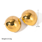 Gold Plated Hemispherical Cutout Earrings for Women