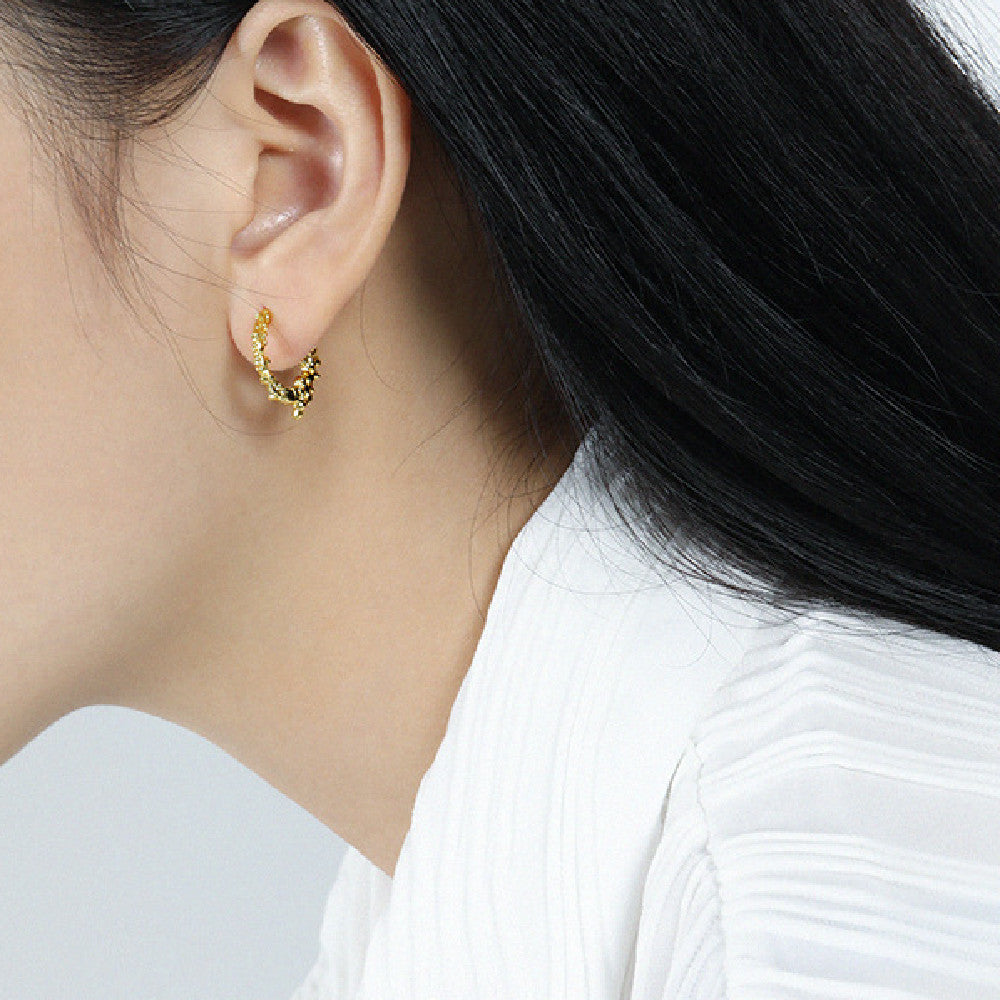 Geometrically Irregular Textured Earrings - Dazpy