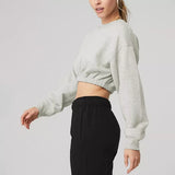 Chic Cotton Cropped Hoodie for Women