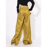 High Waist Solid Casual Wide Leg Pants