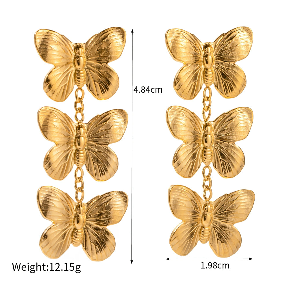 Exquisite Stainless Steel Butterfly Stud Earring