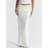 Elegant High Waist Satin Maxi Skirt