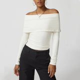 Eleganter Off-Shoulder Strickpullover