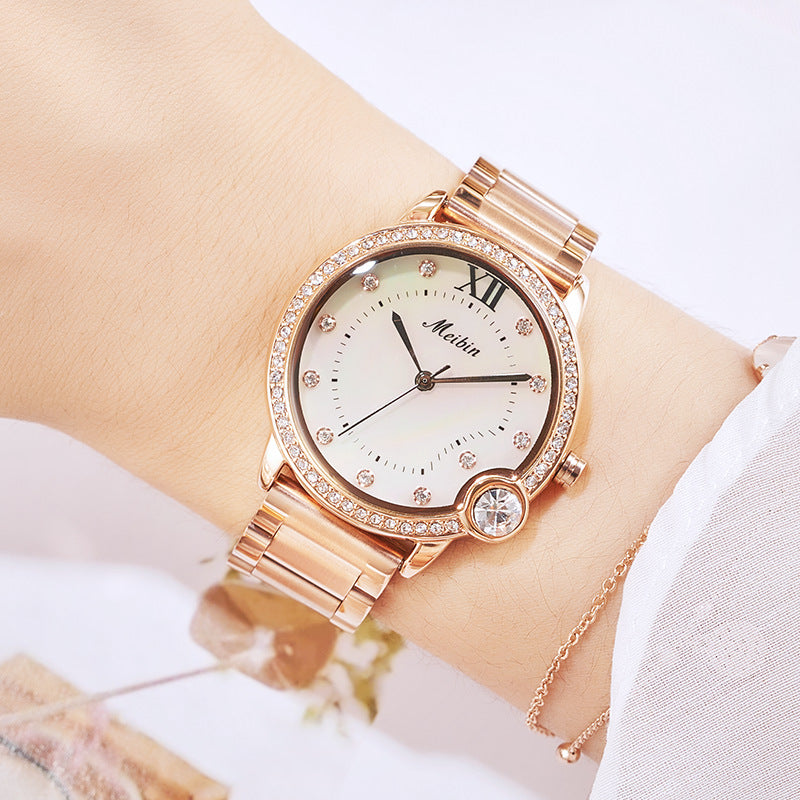 Fashion Shell Face Waterproof Ladies Quartz Watch - Dazpy