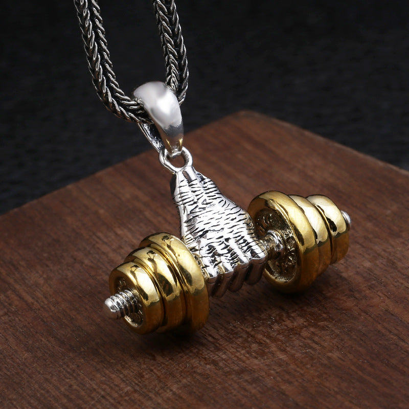 Fist Dumbbell Fashion Necklace Pendant - Dazpy