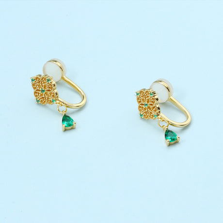 Emerald Zirconium Ear Clip Without Ear Hole - Dazpy