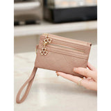 Cartera corta vintage plegable con pulsera para mujer