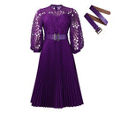 Women's Lace-Detail Pleated Dress