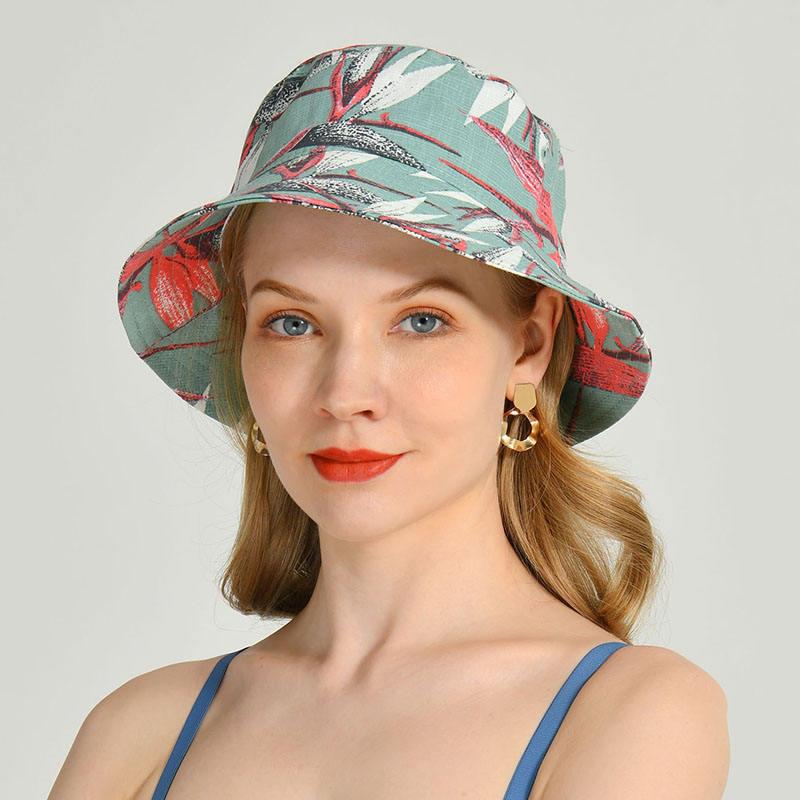 Sombrero unisex de algodón floral para protección solar