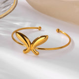 Zartes Schmetterlings-Armband - Trendy goldener Edelstahl-Armreif