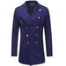 Double-breasted Large Lapel Men's Casual Slim-fit Mid-length Woolen Trench Coat