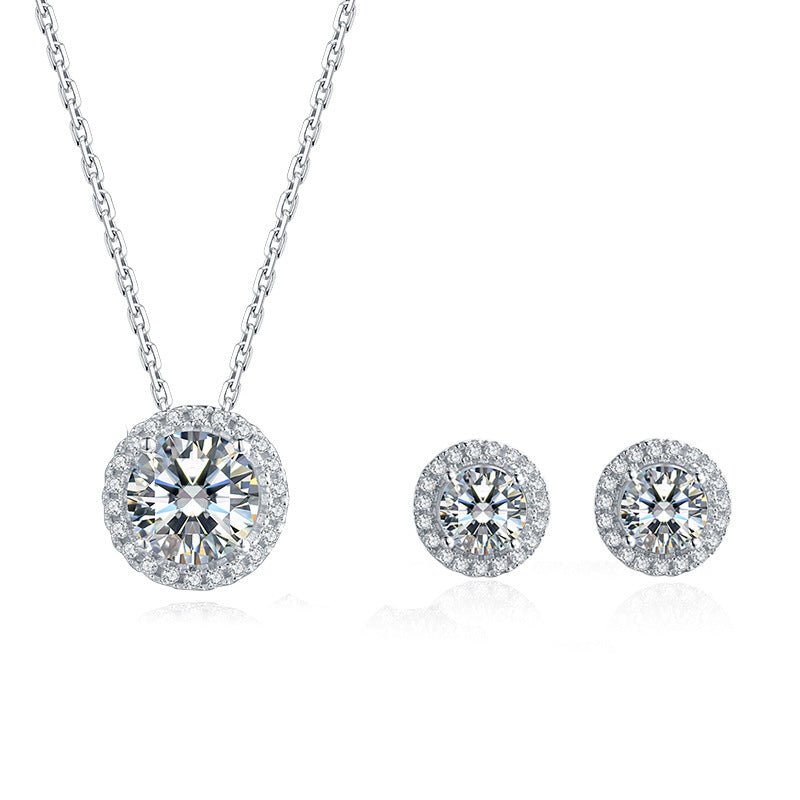 S925 Sterling Silver Moissanite Jewelry Set - Dazpy