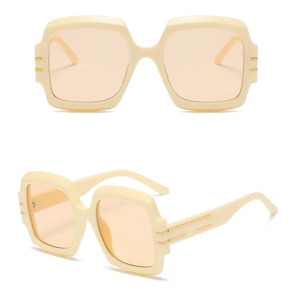 Oversized Oval Sunglasses with Gradient Lenses