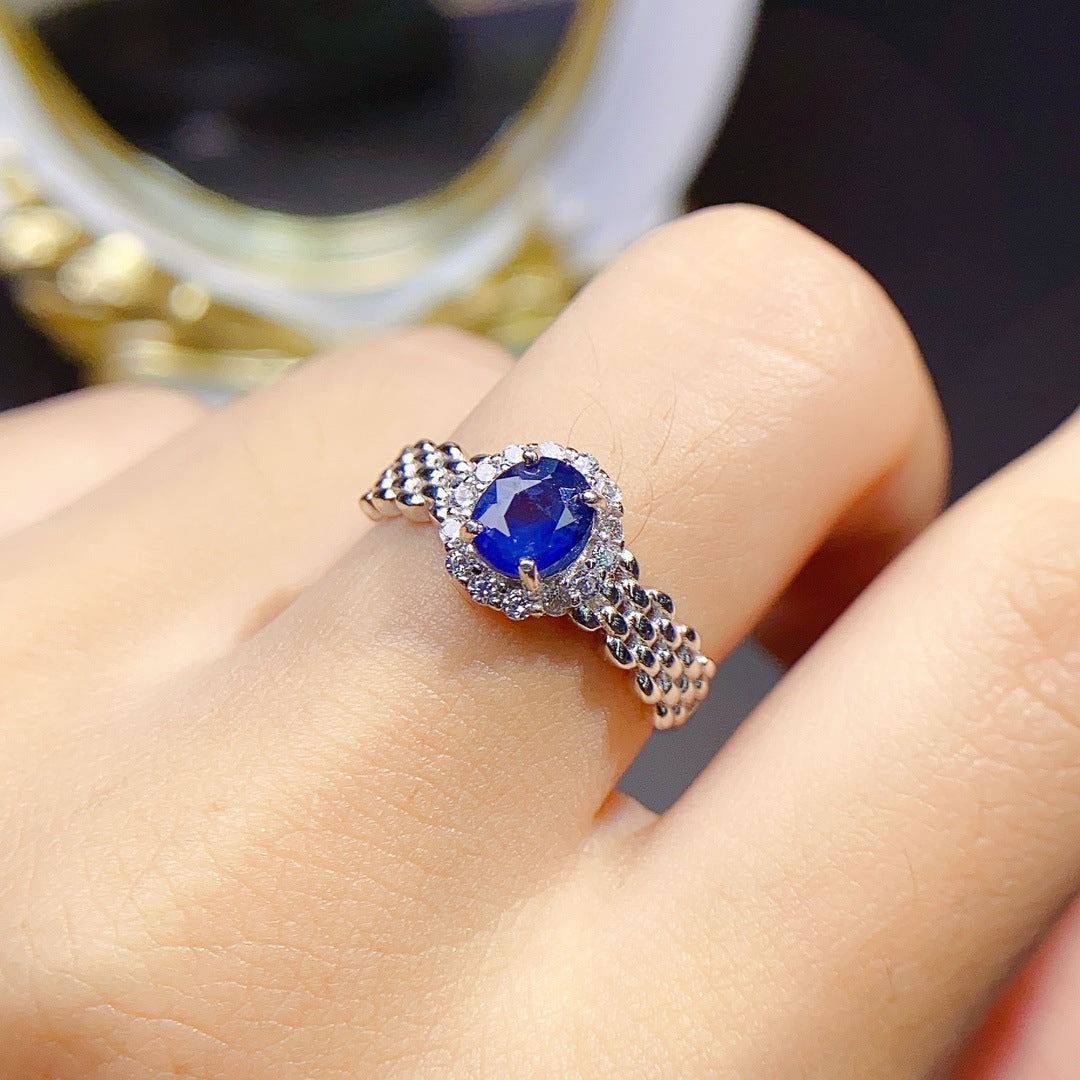 Jewelry Natural Sapphire Ring Silver - Dazpy