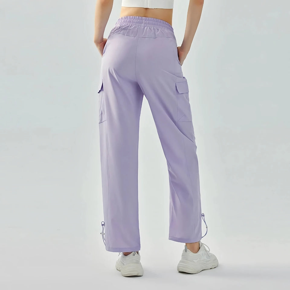 Pantalones deportivos ligeros para mujer: pantalones deportivos holgados para correr, tallas S a 5XL, pantalones deportivos para hacer ejercicio con cordón