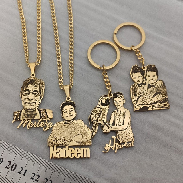 Customized Titanium Steel Diy Necklace Pendant For Couple Photos - Dazpy