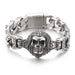 Vintage Distressed Skull Floral Men's Titanium Steel Bracelet - Dazpy