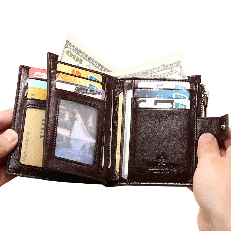 Men's leather wallet wallet card holder - Dazpy