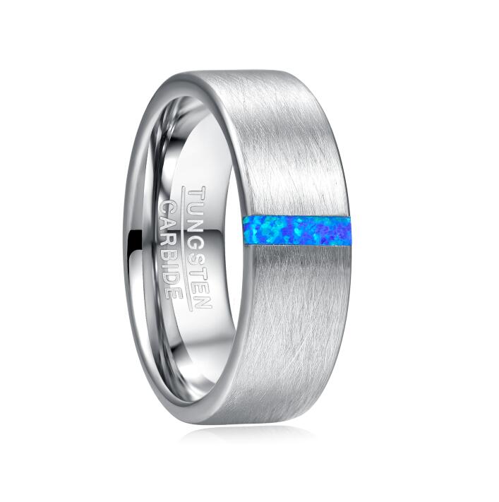 8mm Wide Surface Brushed Men's Tungsten Steel Ring - Dazpy