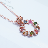 Women's Fashion Dry Spin Peony Flower Crown Doughnut Pendant Necklace - Dazpy