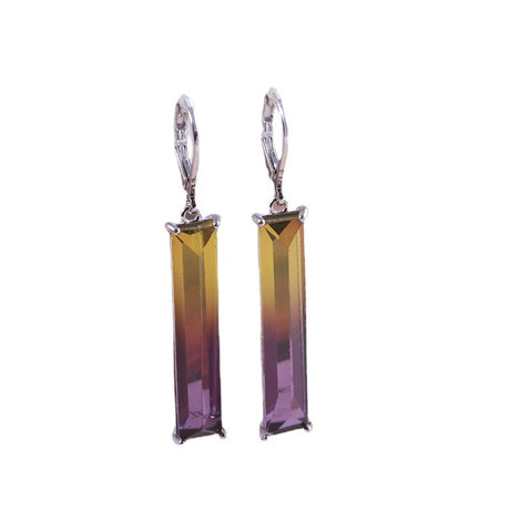 Jewelry Gradient Color Clash Personality Three-dimensional Geometric Earrings - Dazpy