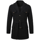 Men's Hunting Clothes Medium Length Men's Casual Suit Trench Coat